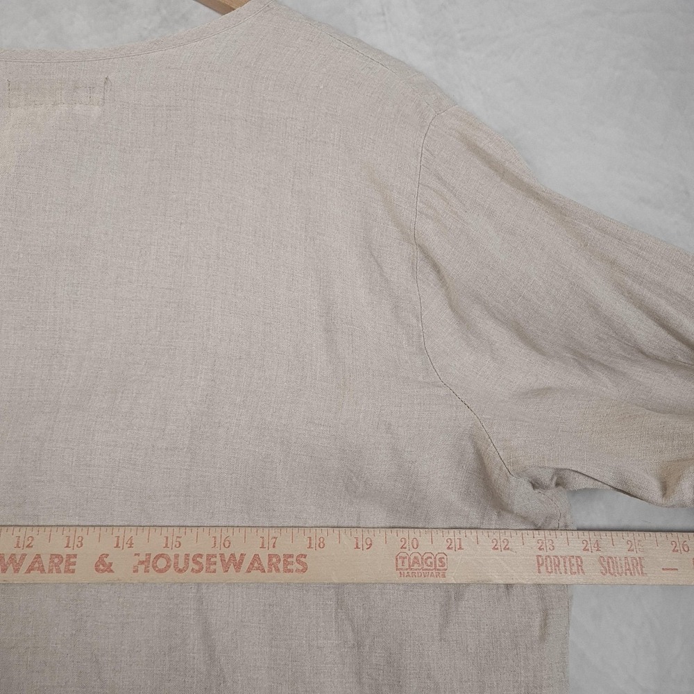 Flax Cream Button-Front V-Neck Tunic - Picture 14 of 16